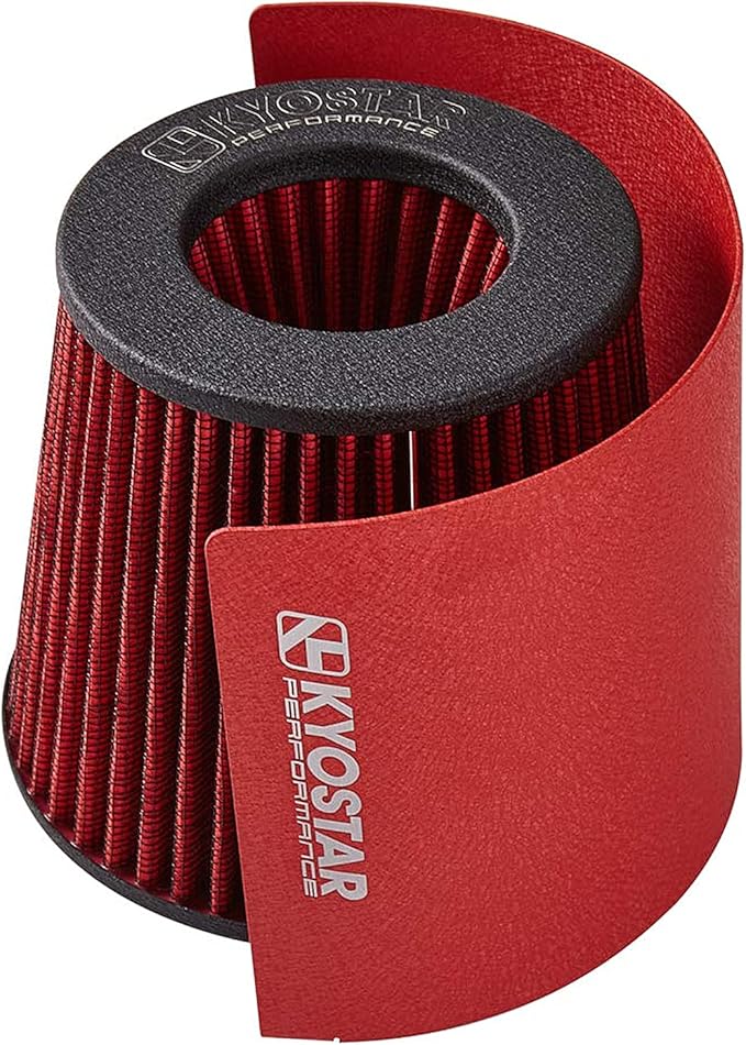 Kyostar Universal Steel Air Filter Heat Shield Cover Burning Air Intake Filter Cover for 2.5-3.5" Cone Filter (Red)