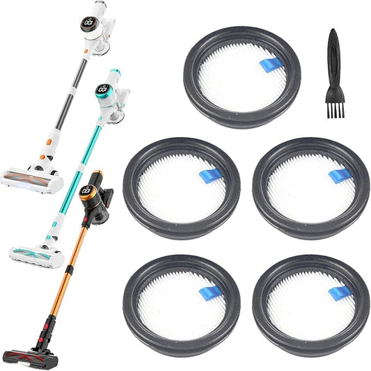 5Pack Hepa Filters Replacement Compatible with Tikom Cordless Vacuum Cleaner for Home. Washable Filters for Tikom Lightweight Handheld Vacuum.
