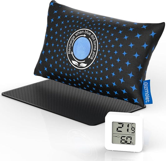 500g [1.1 lb]Rechargeable Car Dehumidifier, Fast Microwave Reactivated Desiccant Packs for Storage Gun Safe Car Basement, Large Moisture Absorbers for Closets Luggage Drawer and Valuables