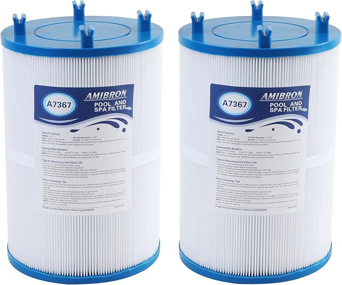 C-7367 Dimension One Spa Filter, Compatible with PD075-2000, Dimension One 1561-00, FC-3059, 70759, Replaces XLS-7005, Aladdin 17541, Baleen AK-60035, 75 sqft Hot Tub Filter 2 Pack