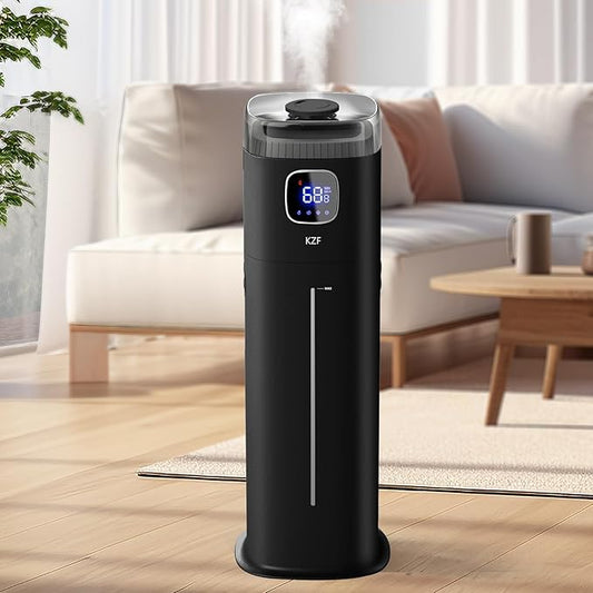 KZF Large Humidifier for Bedroom, 9L/2.5Gallon Ultrasonic Cool Mist Humidifier with Humidistat, 360°Nozzle, 350ML/H Big Mist Level, Suitable for Kids Room Livingroom Yoga Office Plant