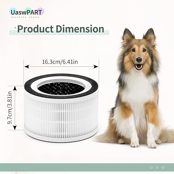 Fillo Air Puri-fier Filter Compatible with Afloia Air Filter Replacement Fillo/Halo and Allo Air Filter, Match ASIN: B088FHCS83/B07JG1R2GB/B07WR2CT7V, 3-IN-1 Filtration, 4-Pack