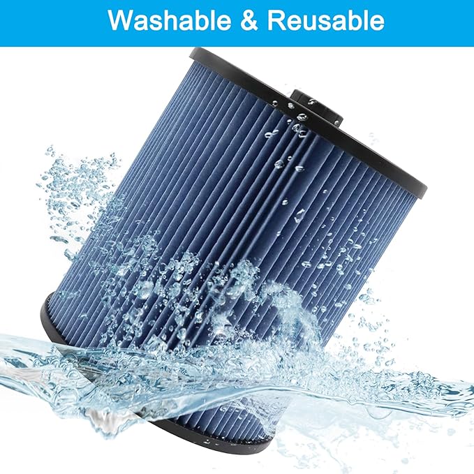 MZY LLC 2 Pack 17907 Cartridge Filter for Craftsman Shop Vacs 5 to 20 Gallon, 3-Layer Pleated 9-17907 Wet/Dry Fine Dust Filter