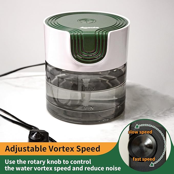 Aozale Water Air Purifier for Home, Quiet Variable Speed Water-Based Air Purifiers with LED Night Light, Essential Oil Aroma Diffuser, Humidifier & Freshener - for Home Pets Odors, Smoke (Green)
