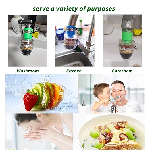 6 Pcs Faucet Water Filter,6 Layer Cartridge Activated Carbon Filters Water Filter Faucet, Faucet Water Purifier Replacements for Sink Applicable 1/2inch - 3/4inch Faucet