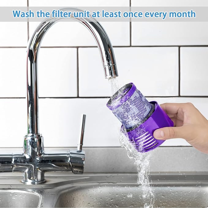 Leadaybetter Vacuum Filter Replacements for Dyson V10 Cyclone Series, V10 Animal, V10 Absolute, V10 Total Clean, SV12, Part No. 969082-01 (2 Pack Filters and 1 Clean Brush)