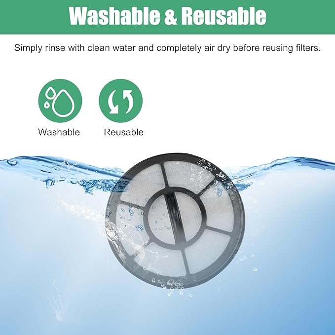 4PCS Washable Filter for Eureka DCF25 & EF7 Fit AS3030AE, AS3033A, AS3101A, AS3104AX, AS3304A Vacuum Cleaner Replacement, Parts 67600 & 68657