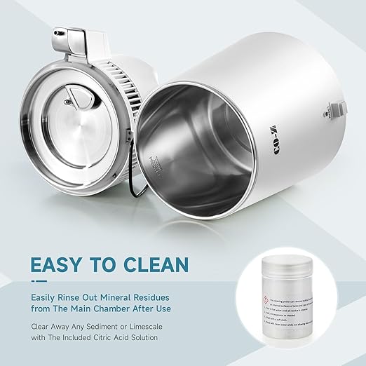 CO-Z 6L Water Distiller, Larger 1.6 Gal Countertop Home Distillers, Distilling Pure Water Machine for Home Table Desktop, Distilled Water Making Machine, Water Purifier to Make Clean Water for Home