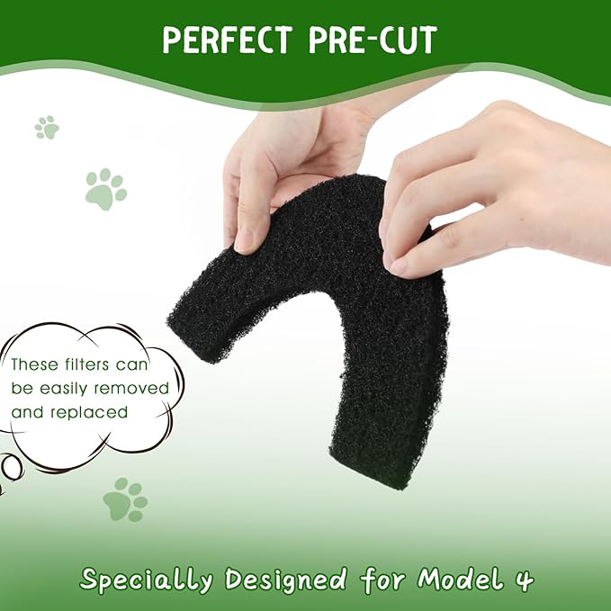 12 Pack Carbon Filters Compatible with Model 4, Cat Litter Box Filters Replacement to Absorb Odors Control Damp from Pets and Keep Home Fresh