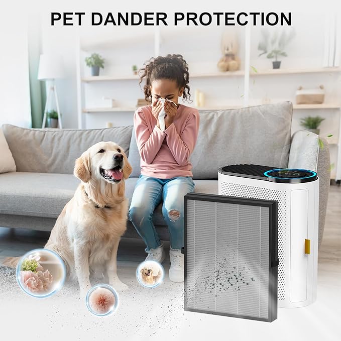 2 Pack MK04 Air Filter Replacement Compatible with AROEVE MK04 MG04JH Air Puri-Fier, 4-in-1 High-Efficiency Smoke Rem-Oval Material H13 HEPA Filter Suitable- Enhanced Smoke Rem-Oval Version