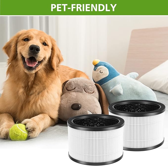 2 Pack H7121101 Replacement Filter, Compatible with Govee H7121, 3-in-1 FIlter, Activated Carbon, Pre-Filter