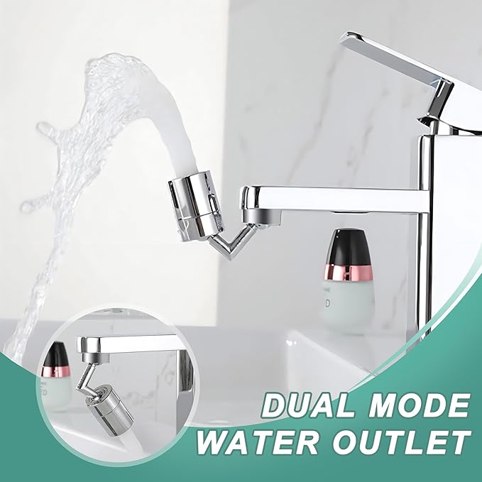 Rotatable 720° Faucet Sprayer Head,Universal Splash Filter Faucet with 4-Layer Net Filter for Kitchen,Anti-Splash,Leakproof Design with Double O- Ring Oxygen-Enriched Foam