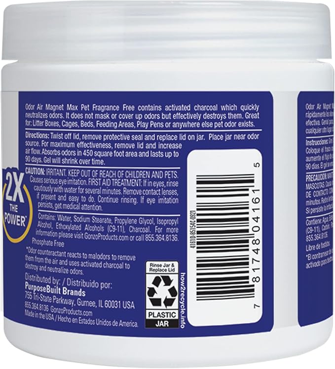 Gonzo Natural Magic Air Activated Charcoal - 2 Pack - for Litter Boxes Cages and Pet Beds 14 Ounce