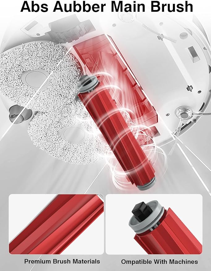 23 Pcs Replacement Accessories for Roborock QRevo MaxV/QRevo Pro/QRevo S/Qrevo Plus Robot Vacuum Cleaner with 1 Mainbrush 4 Filter, 4 Dust Bags 6 Mop Pads 6 Sidebrush 1 Cleaning Brush 1 Screwdriver