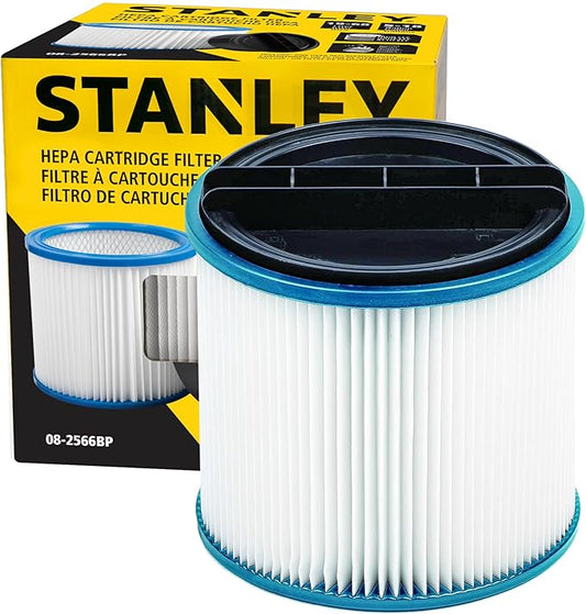 STANLEY HEPA Vacuum Filter Replacement 08-2566BP, Fit for Most 5-18 Gallon Wet Dry Vacuum Cleaner, Compatible with SL18115, SL18115P, SL18116, SL18116P, SL18191P, SL18199P, SL18117, SL18701P-10A