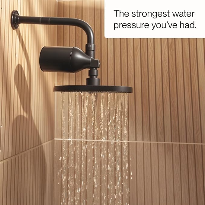 Afina Shower Filter - Shower Head Filter for Hard Water | High Pressure Shower Water Filter - Improves Skin & Hair by Removing Chlorine & Heavy Metals, Transform Your Shower Head with Filters (Black)