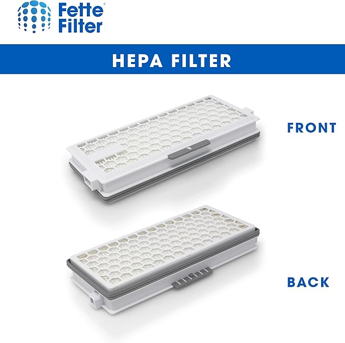 Fette Filter - HEPA Filters Compatible with Miele AirClean SF-HA 50 Filter for Model # S4, S5, S6, S8, S8000, S8999, S6000, S6999, S5000, S5999, S4000, S4999, Complete C2 & C3 (Pack of 4)