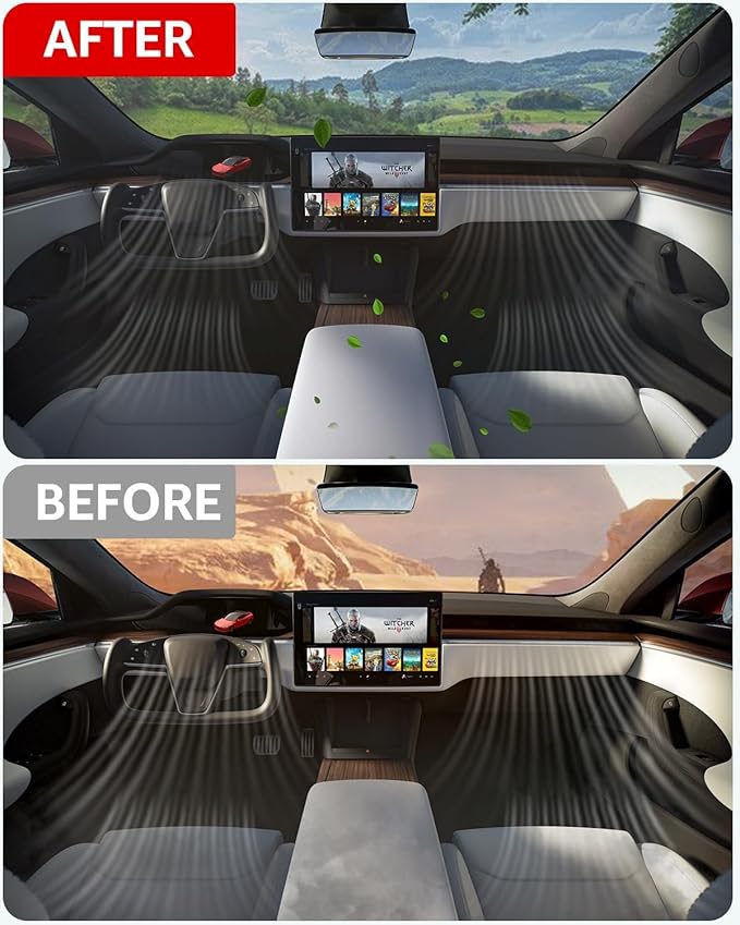 BASENOR 2026 Upgrade Tesla Model S Model X Cabin Air Filter HEPA Replacement Filter Activated Carbon Tesla Model S Plaid Model X Plaid Accessories 2022-2026