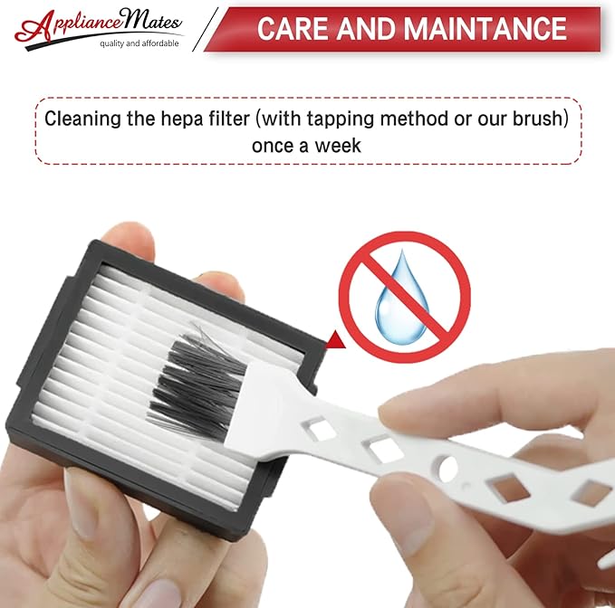 High Efficicency Filters Replacement for iRobot Roomba E, I and J Series i7 i7+/plus i3 i3+ E5 E6 E7 i4 i6 i6+ i8 i8+ Vacuum Cleaners Parts, 9 Pack 4639161 Filters + 1 Cleaning Brush