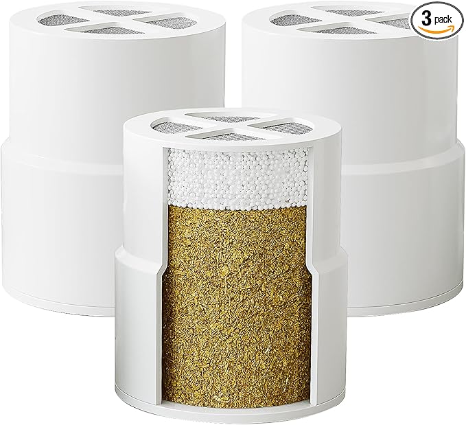 3 Pcs Shower Head Filters, Compatible with Jolie Shower Head, The with KDF-55 Stage Technology - High Pressure Water Filter for Soft Skin & Shiny Hair