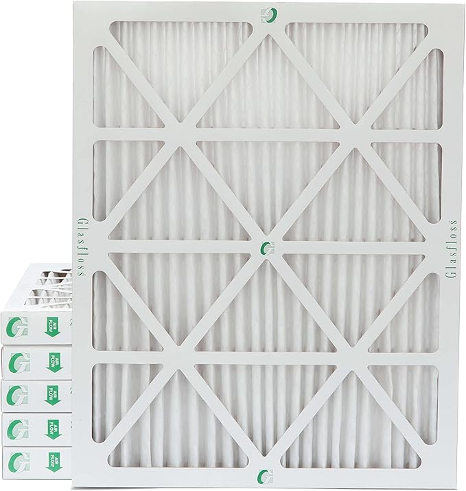 Glasfloss 16x20x2 MERV 10 (FPR 5-6) 2" Inch Pleated Air Filters Box of 6. Actual Size: 15-1/2 x 19-1/2 x 1-3/4