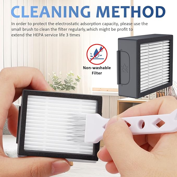 6-pack 4639161 High-Efficiency Filter for iRobot Replacement Parts Vacuum Filter, Roomba e, i & j Series, and Roomba Combo i1+ i3 i3+ i4 i5 and j5 Series