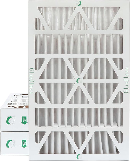 Glasfloss 16x25x4 MERV 10 (FPR 5-6) 4" Inch Pleated Air Filters Box of 3. Actual Size: 15-1/2 x 24-1/2 x 3-3/4