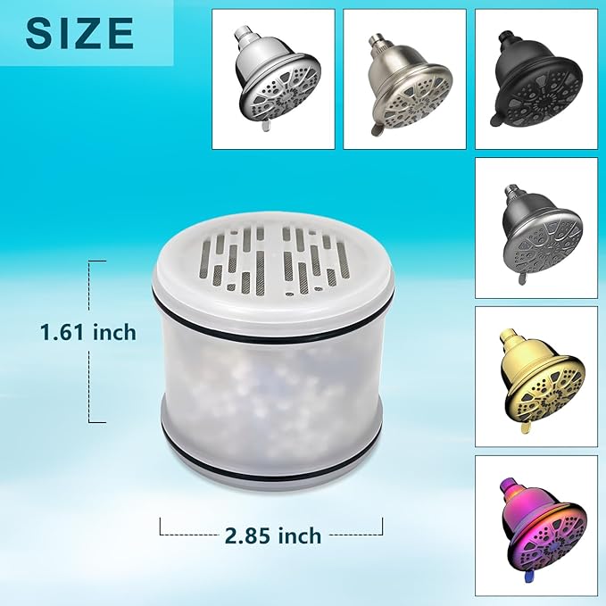 Replacement Fixed Shower Filter Compatible with MakeFit Filtered Shower Head - H5H117, 2 Pcs