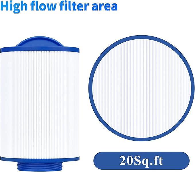 Cryspool® 05011 Hot Tub Filter Compatible with PLAS35 LA Spas, PLAS20, 5CH-203, FC-0303, FL-0303, 20 Sq. Ft Spa Filter Cartridge, 2 Pack
