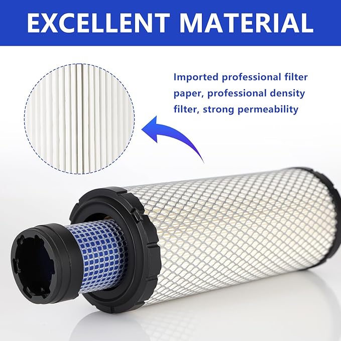 2 PCS P821575 & P822858 Outer Inner Air Filter Set - Compatible with Donaldson FPG05 Air Cleaners, Kawasaki 11013-7044 & 11013-7045, Donaldson Kohler 25-083-01-S