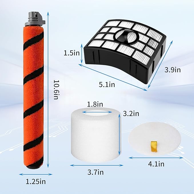 Foam Hepa Filter Brushroll Roller for Shark APEX DuoClean Lift-Away AX950 AX951 AX952 AZ1000 40 AZ1000W AZ1002 40 AZ1002BRN ZU881 ZU885 NV830 NV831 NV835 vacuum,part # 1173FT950,XFF650 and XHF650