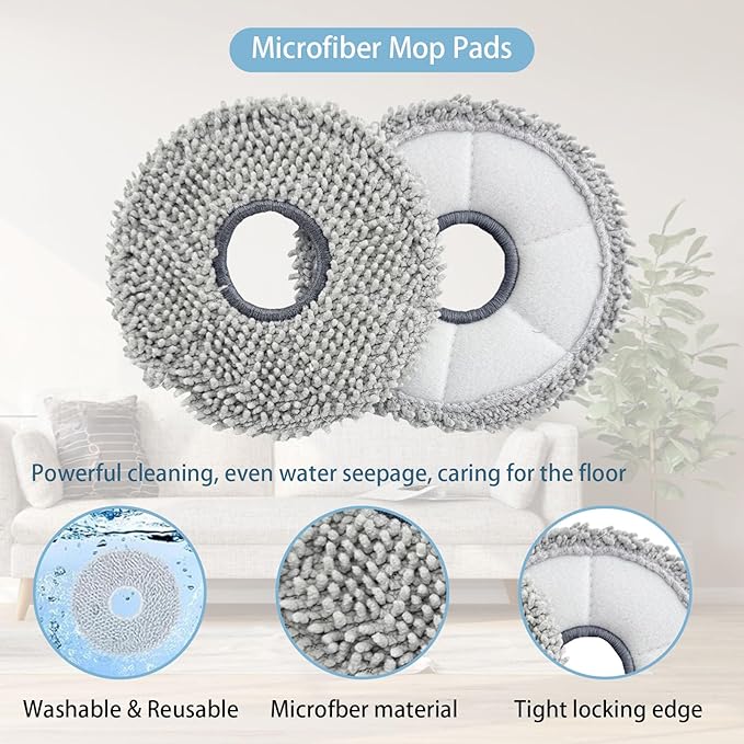 24 Pack Replacement Parts for ECOVACS Deebot T20 Omni / T20 Max / T20 Pro Robot Vacuum，Includes Main brushes, HEPA filter, Mop pad, Dust bag and Side brushes