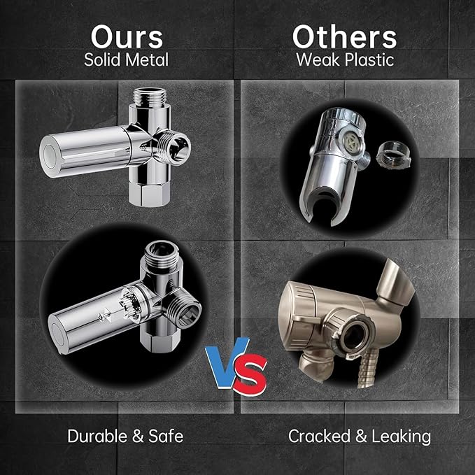 Veken 11.8 Inch Rectangle Rain Shower Head - Shower Heads with 6 Modes Handheld Spray Combo - Wide Rainfall shower with 70" Hose - 1.8gpm Dual Showerhead with Anti-Clog Nozzles - Matte Black