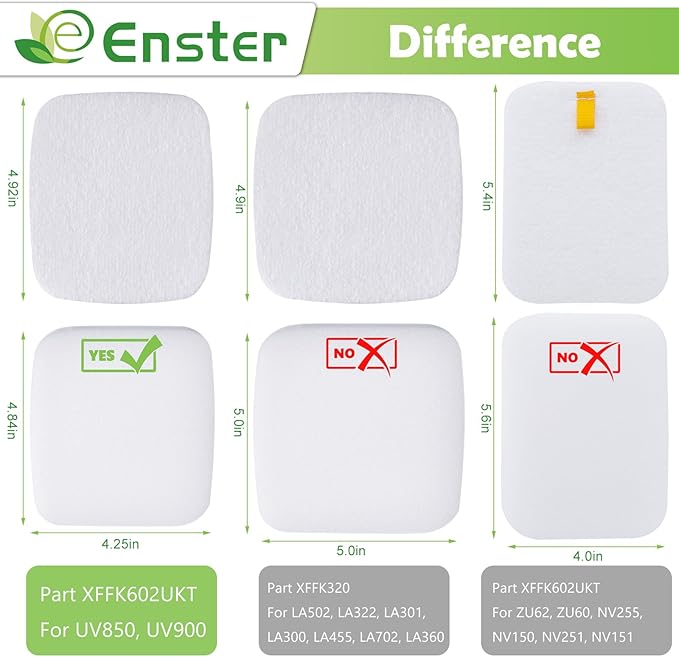 Filters Replacement for Shark Performance Lift Away UV850 UV900 DuoClean PowerFins Upright Vacuum,3 Foam & 3 Felt Filter Kit, Compare to Part #XFFK602UKT (Not Fit LA502, LA322 Vacuum)