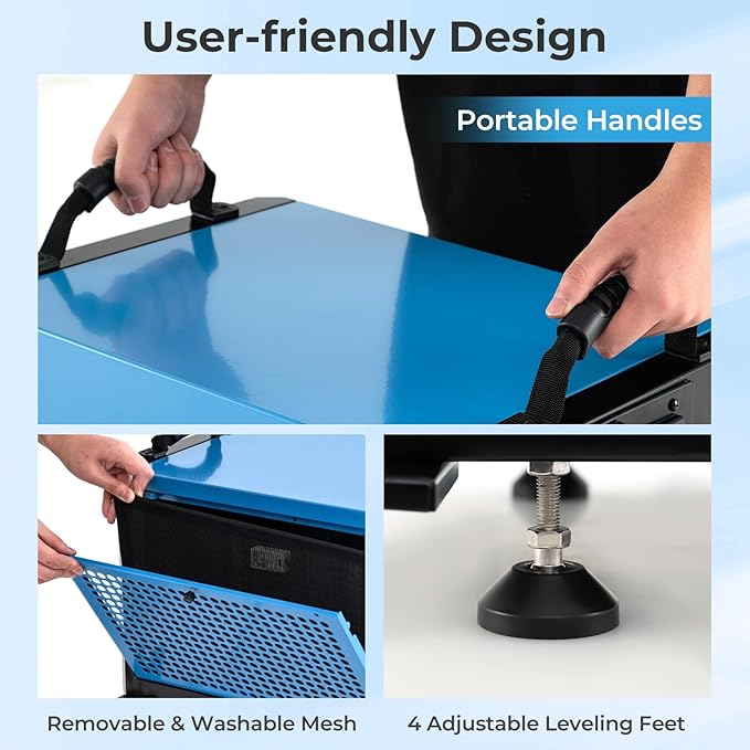 COSTWAY 124 PPD Commercial Dehumidifier, 1300 Sq.Ft Crawl Space Dehumidifier with 9.8 FT Drain Hose & Wired Remote Control Panel, Ideal for Basement, Warehouse, Job Site (Blue)