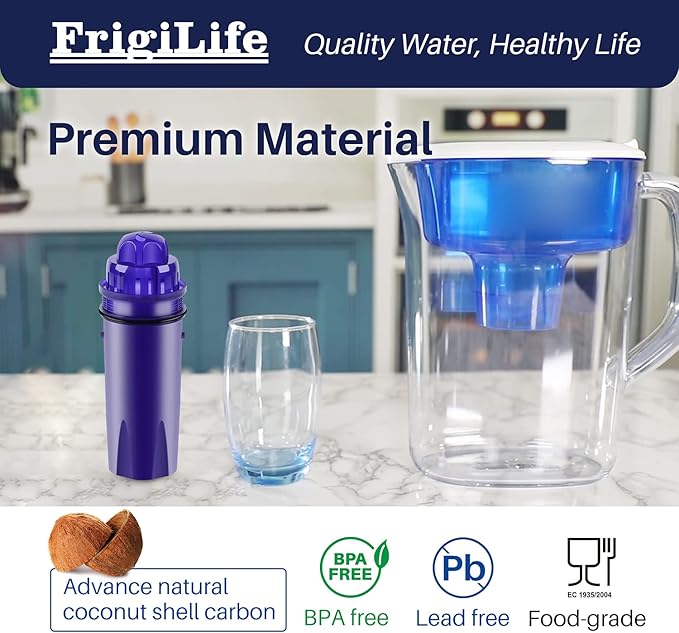 Pitcher Water Filter Replacement with Pur CRF950Z, CRF-950Z, DS-1800Z, PPT700W, CR-1100C, PPT711W, CR-6000C, PPT710W, PPF900Z, Compatible with more PUR Pitchers Dispensers, 4PACK