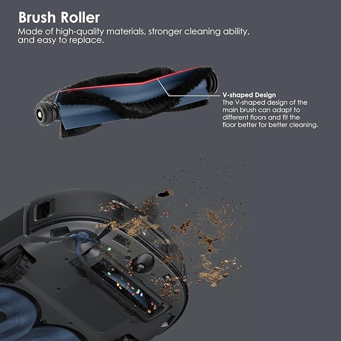 Replacement Parts Compatible with eufy X10 Pro Omni Robot Vacuums Replacement Parts, 4 Dust Bags, 4 Washable Vacuum Mop Cloths, 4 Side Brushes, 4 HEPA Filters, 1 Main Brush, X10 Pro Omni Accessories