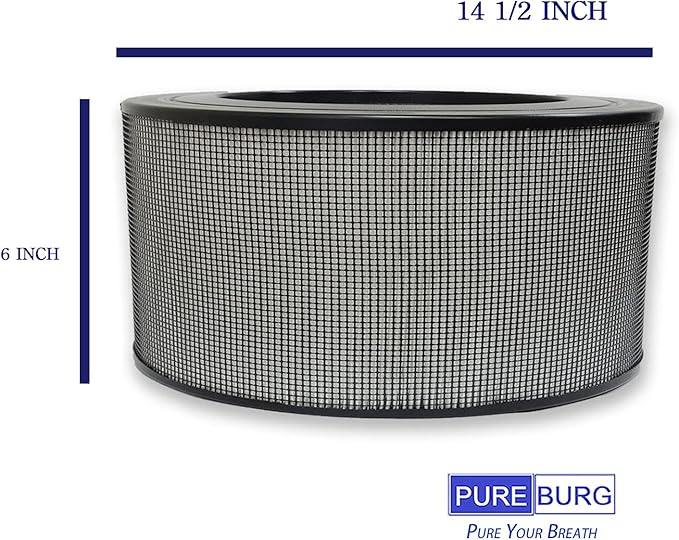 PUREBURG 21500 Replacement True HEPA Filter Set Compatible with Honeywell 50150 51500 61500 11500(EV-15) 18150 11520 17200 Series Air Purifiers
