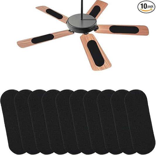 10PCS Ceiling Fan Filters for Blades, Unscented Activated Coconut Shell Carbon Air Filter Easy-Stick Ceiling Fan Blade Filters Universal Ceiling Fan Air Filters for Bedroom Living Room