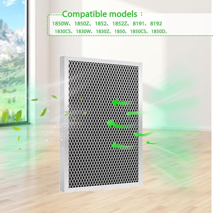 2 Pack 5443 Dehumidifier Filter MERV 8 Replacement Compatible with Dehumidifier Models: 1830, 1850, 1852 and Ventilators 8191, 8192 10x12x1 Filter Upgrade (2)