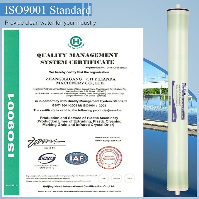 BW-4040, 4 x 40 RO Membrane for Desalination of Brackish Water, BW 4040 Reverse Osmosis Membrane for Whole House, Municipal water, NSF Certified, 99.5% Desalination Rate, 2400 GPD