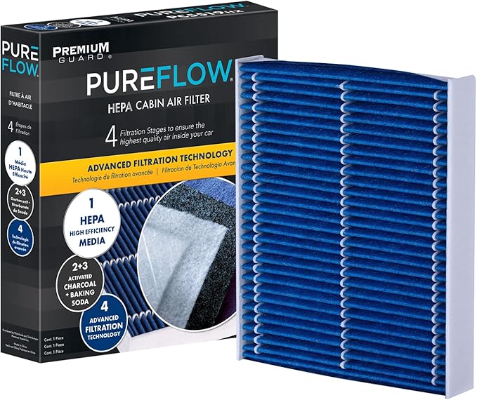 PureFlow HEPA Cabin Air Filter PC99237HX | Fits 2018-2025 Toyota Camry, 2021-2025 Sienna, 2022-2025 Corolla Cross, 2019-2025 Lexus ES350, 2017-2025 Toyota Hilux, 2022-2025 Lexus NX350