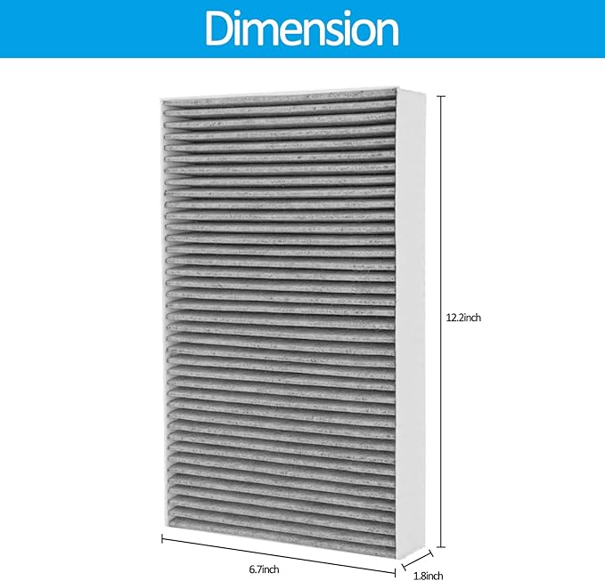 F1 Carbon Allergen Reduction+Odor Removal, HEPA Replacement Filter Compatible with 3M Filtrete C01 T02 Room Air Purifier, 2 Pack