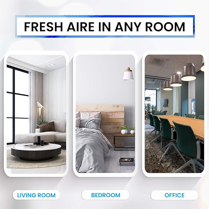 Bluonics Fresh Aire Water Based Air Revitalizer with 7 LED Color Changing Light. Air Freshener for Small and Large Rooms