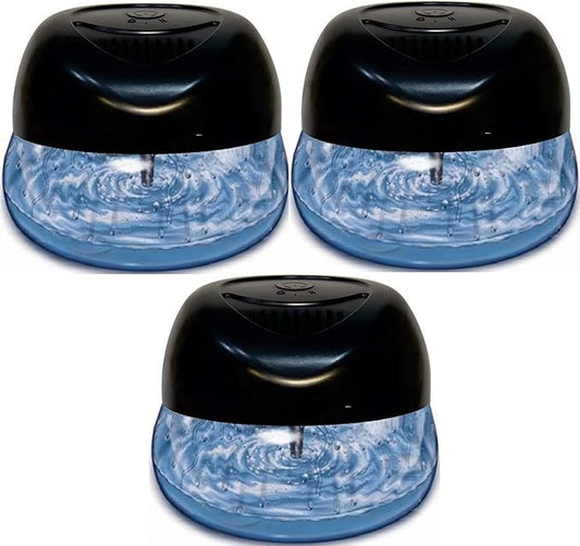 Bluonics Fresh Aire 3-Pack Water Air Washer, Air Revitalizer & Freshener with Night Light 7 LED Changing Colors & White Noise Machine Use Essential Oils