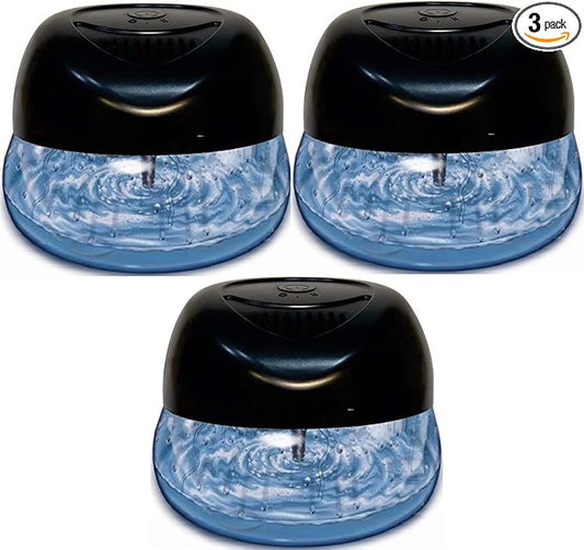Bluonics Fresh Aire 3-Pack Water Air Washer, Night Light 7 LED Changing Colors & White Noise with Bottle of Eucalyptus Fragrance