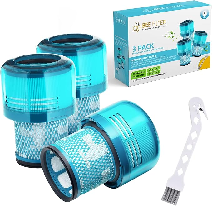 Dyson V15 Filter, 3-Pack Premium True HEPA Replacement Filters Compatible with Dyson V15 Detect, V15 Detect Absolute, V15 Submarine, V15 Detect Filter, V11 Animal Filter, V11 Filter, Part no 970013-02