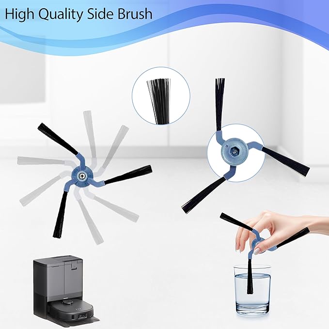 24 Pack Replacement Parts Accessories Compatible for Eufy X10 Pro Omni Vacuum Cleaner, 2 Main Brush 4 Vacuum Filters 4 Side Brushes 6 Mops 6 Vacuum Bags, X10 Pro Omni Accessories Kit