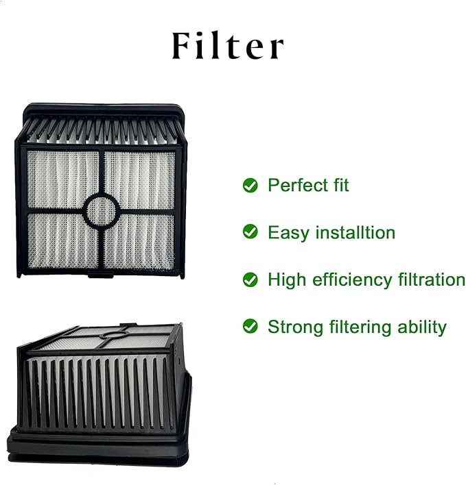 Replacement Brush Roller & Filter Kit for DREAME K10/K10 Pro, 2X Brush Rolls + 2X HEPA Filters + 1 Cleaning Tool, Compatible with Trouver K10 & K10 Pro Cordless Wet/Dry Vacuum