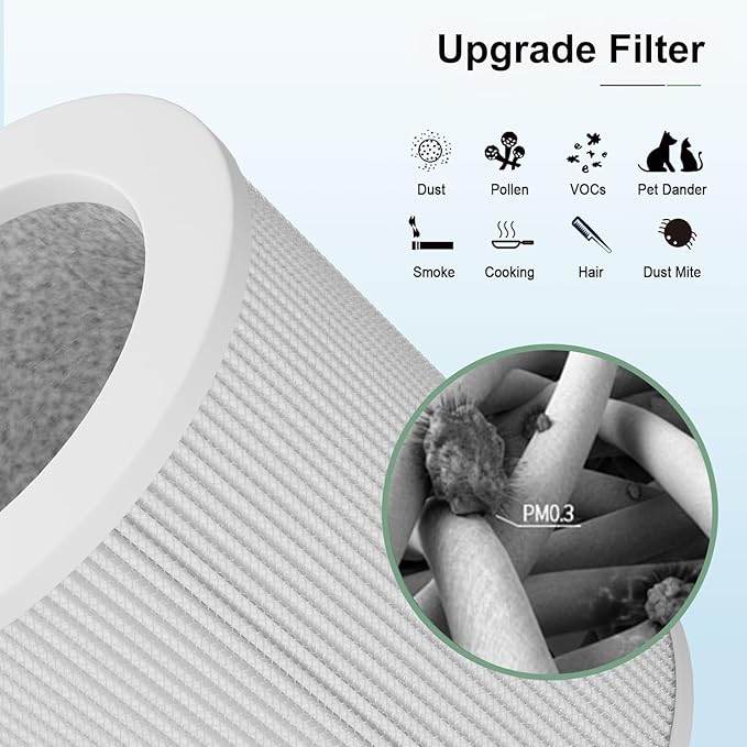H-HF400-VP Replacement Filter Kit Compatible with Hunt-er H-HF400-VP H-PF400 with True HEPA Pre-Filter for HP400 Air Purifier Series,2 True HEPA Filter+8 Pre-Filters